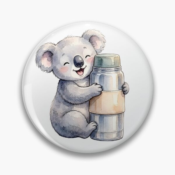 Item preview, Cute Sleepy Koala Bear with Coffee Thermos Watercolor designed and sold by danzys.