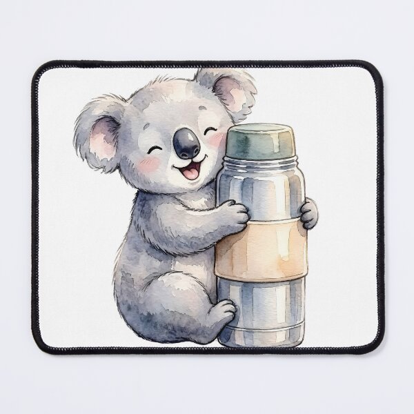 Item preview, Cute Sleepy Koala Bear with Coffee Thermos Watercolor designed and sold by danzys.