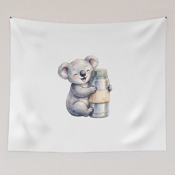 Item preview, Cute Sleepy Koala Bear with Coffee Thermos Watercolor designed and sold by danzys.