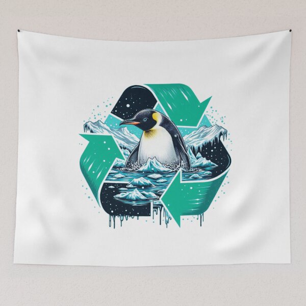 Item preview, Galapagos Penguin Recycle Design — Ocean Conservation Wildlife Art, Climate Change Endangered Animal designed and sold by BeaverFriends.