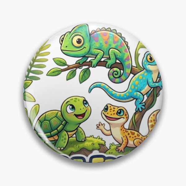 Item preview, Cute Reptile Friends Adventure: Chameleon, Gecko & Turtle Pals  designed and sold by Wear Sculpt.