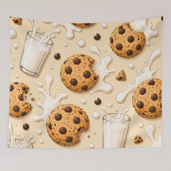 Item preview, Cookies & Milk Pattern designed and sold by ezsketch25.