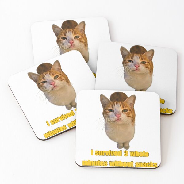 Item preview, Funny Cat Memes: I survived 3 whole minutes without snacks designed and sold by Clawandchaos.
