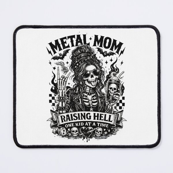 Item preview, Raising Hell One Kid At A Time Skeleton Mom Gothic Funny Motherhood Shirt designed and sold by Teetreasure2.