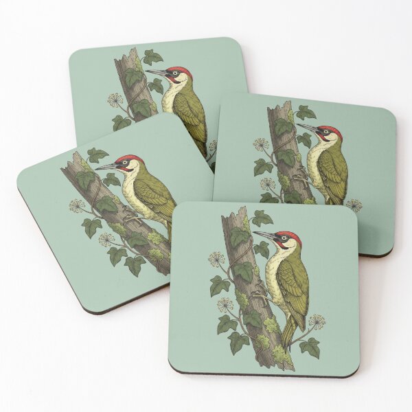 Item preview, Botanical Eurasian Green Woodpecker Wildlife Art designed and sold by BirdsnStuff.