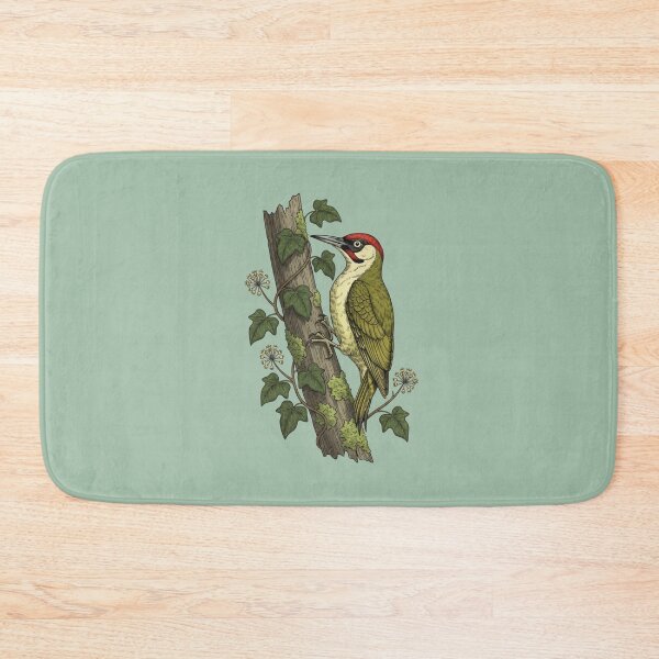 Item preview, Botanical Eurasian Green Woodpecker Wildlife Art designed and sold by BirdsnStuff.