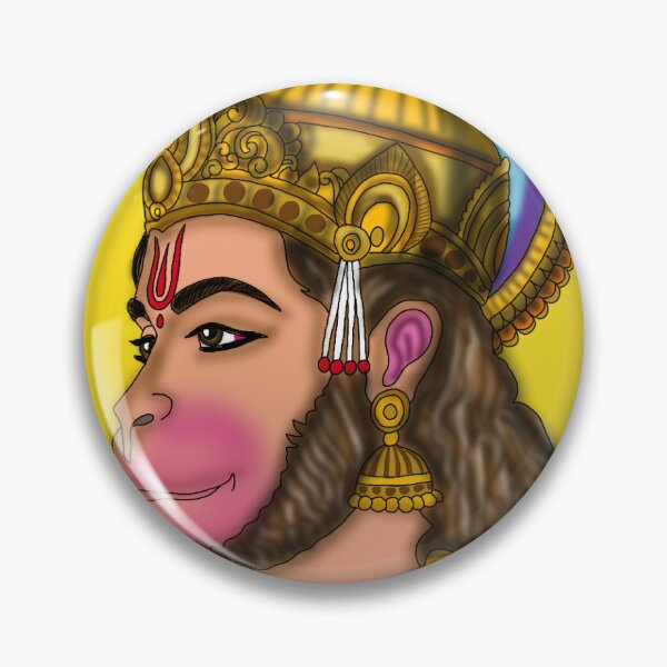 Item preview, Lord Hanuman Face Digital Artwork | Powerful Hindu Devotional Illustration designed and sold by Harshit_Digital_Arts.