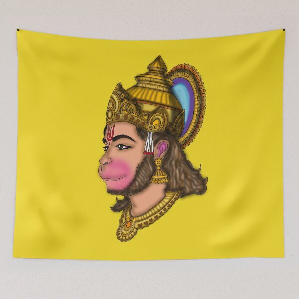 Item preview, Lord Hanuman Face Digital Artwork | Powerful Hindu Devotional Illustration designed and sold by Harshit_Digital_Arts.