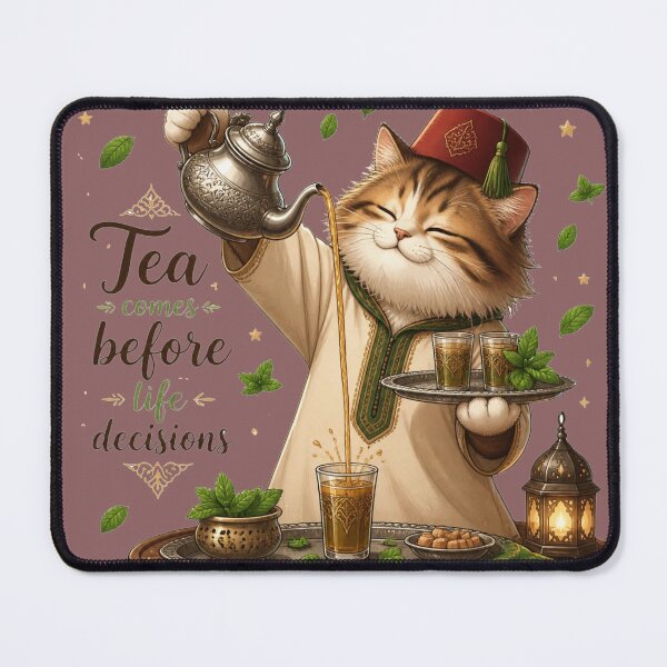 Item preview, Chill Cat With Moroccan Tea Set Art designed and sold by alvinavery.
