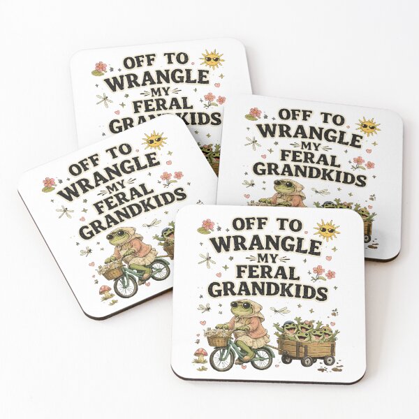 Item preview, Off To Wrangle My Feral Grandkids Funny Frog Grandma Design designed and sold by madebysiwa.