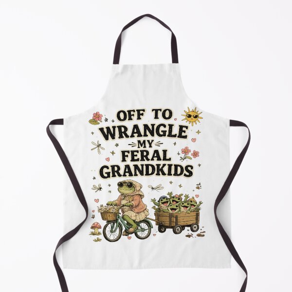 Item preview, Off To Wrangle My Feral Grandkids Funny Frog Grandma Design designed and sold by madebysiwa.