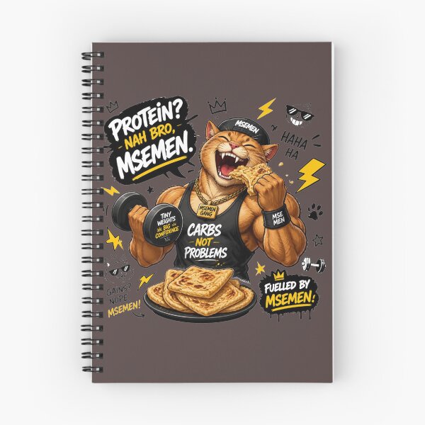 Item preview, Fuelled By Msemen Funny Bodybuilder Cat Illustration designed and sold by alvinavery.