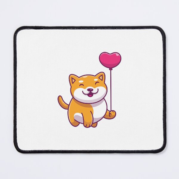 Item preview, Cute Happy Shiba Inu Dog with Heart Balloon designed and sold by mhkhlb.
