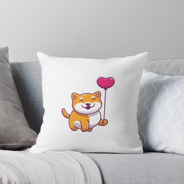 Item preview, Cute Happy Shiba Inu Dog with Heart Balloon designed and sold by mhkhlb.