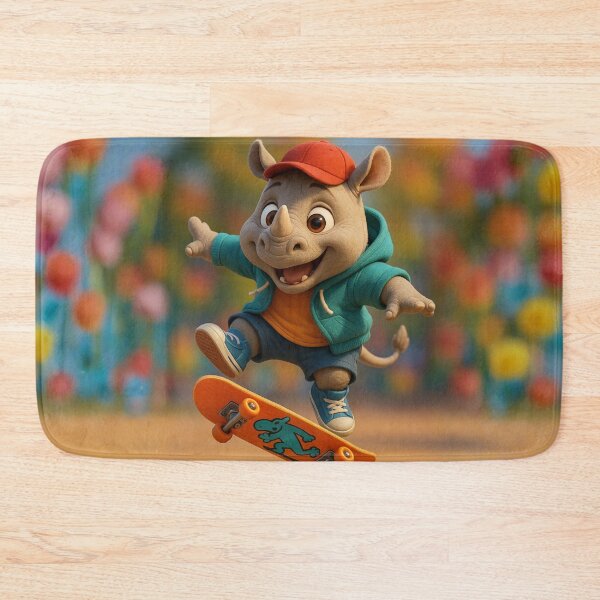 Item preview, Skater White Rhinoceros designed and sold by Sillytoe.