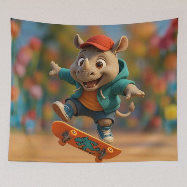 Item preview, Skater White Rhinoceros designed and sold by Sillytoe.