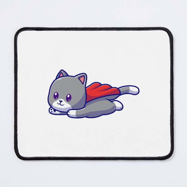 Item preview, Cute Superhero Gray Cat Flying with Red Cape designed and sold by mhkhlb.