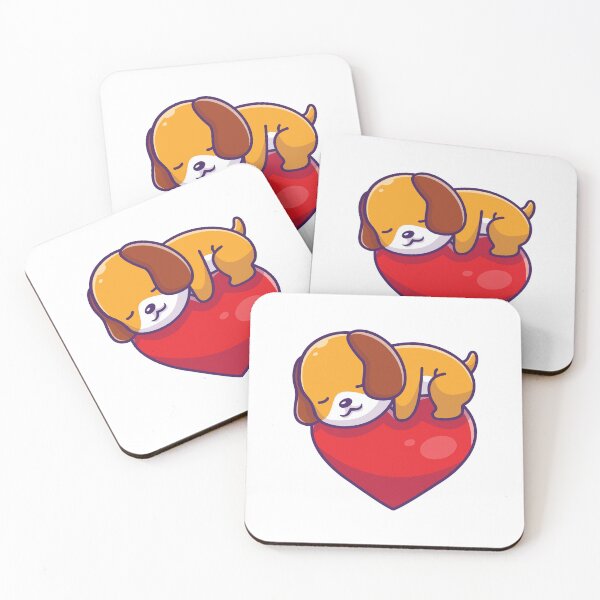 Item preview, Cute Puppy Dog Sleeping on Big Red Heart designed and sold by mhkhlb.