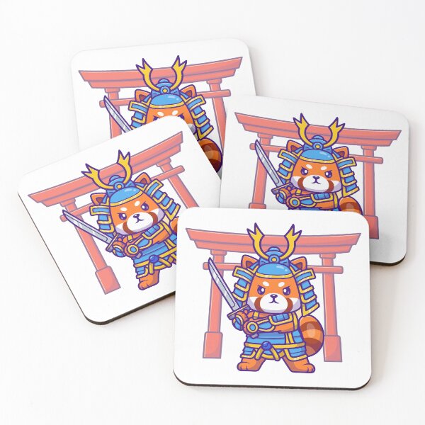 Item preview, Cute Red Panda Samurai Warrior with Katana Sword designed and sold by mhkhlb.
