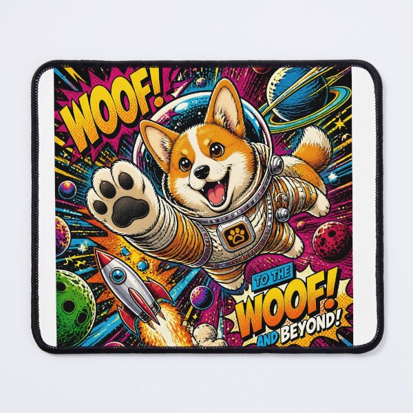 Item preview, Astronaut Corgi in Space Adventure designed and sold by Shelley Loewnau-Jones Studio.