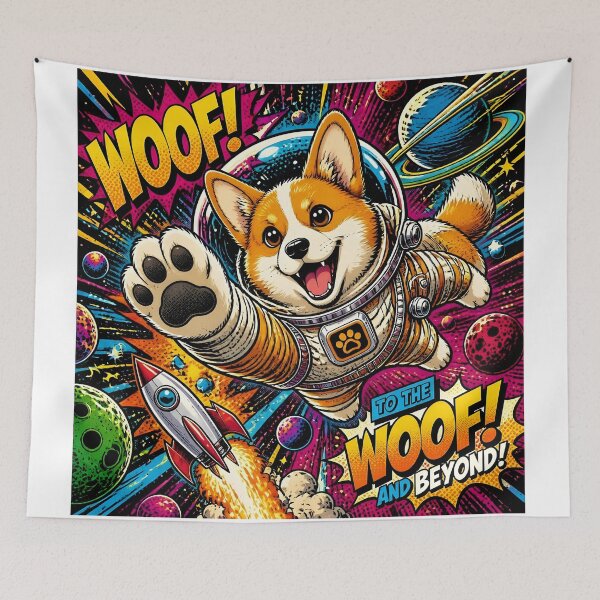 Item preview, Astronaut Corgi in Space Adventure designed and sold by Shelley Loewnau-Jones Studio.