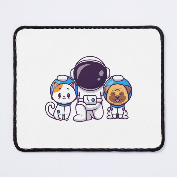 Item preview, Cute Astronaut with Cat and Pug Dog Space Explorer Cartoon designed and sold by mhkhlb.