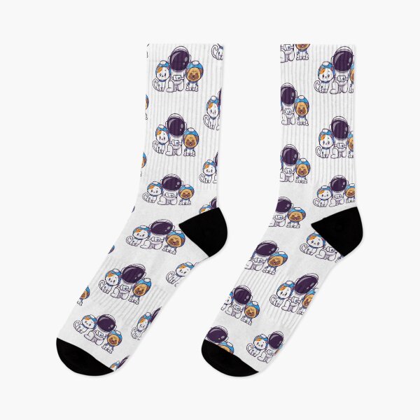 Item preview, Cute Astronaut with Cat and Pug Dog Space Explorer Cartoon designed and sold by mhkhlb.