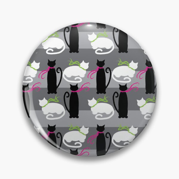 Item preview, Black & White Cozy Cats on Gray Horizontal Stripe designed and sold by Digitalmyth's Designs.