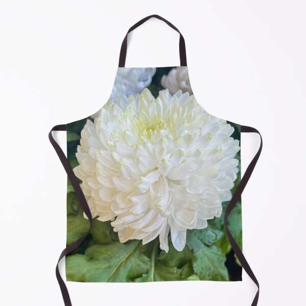 Item preview, White Chrysanthemum Flower with Dew Drops Photography Print designed and sold by Be Captured by Brittany Emma.