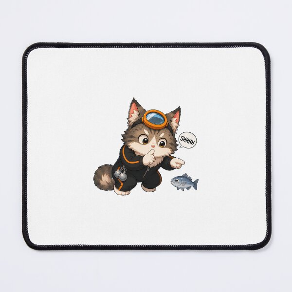 Item preview, KOREA HAENAM - Cute Chibi Maine Coon Cat Shhhh Fish Sticker designed and sold by KOREA-HAENAM.