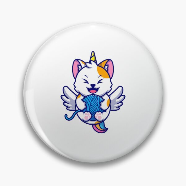 Item preview, Cute Caticorn Flying with Yarn Ball Pegasus Cat designed and sold by mhkhlb.