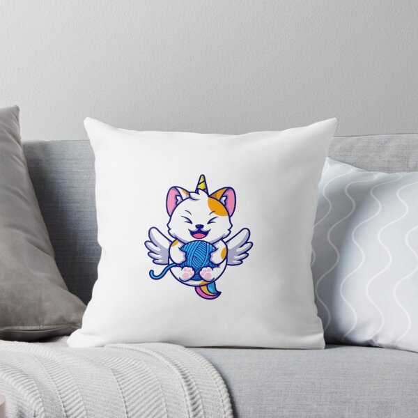 Item preview, Cute Caticorn Flying with Yarn Ball Pegasus Cat designed and sold by mhkhlb.