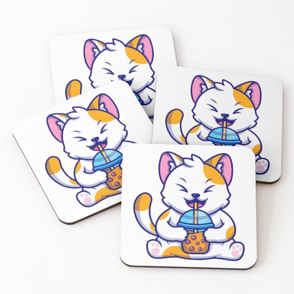 Item preview, Cute Calico Cat Drinking Bubble Boba Milk Tea designed and sold by mhkhlb.