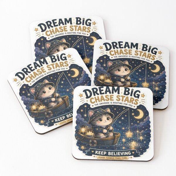 Item preview, Dream Big Chase Stars | Space Kawaii Cat designed and sold by Noxivora.