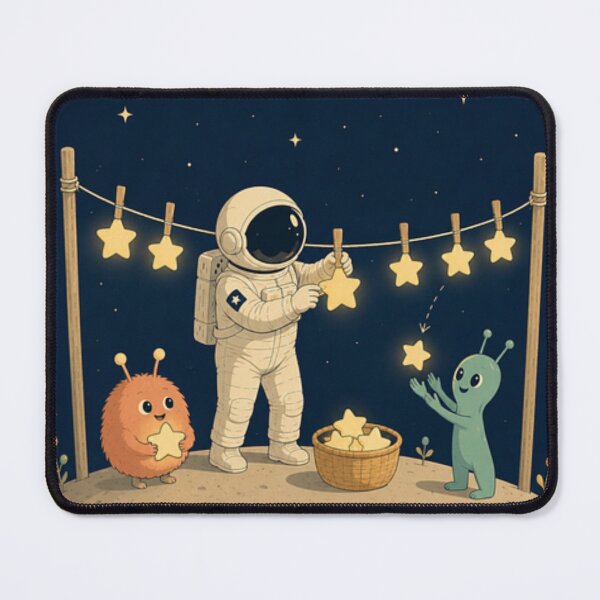 Item preview, Astronaut Hanging Stars At Night designed and sold by Creative_Canvas.