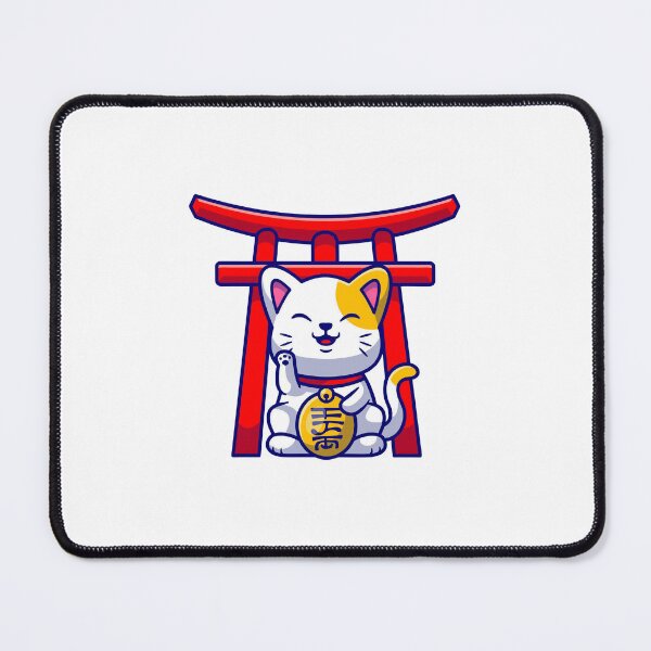 Item preview, Cute Lucky Cat Maneki Neko with Japanese Torii Gate designed and sold by mhkhlb.