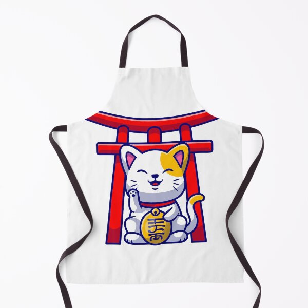 Item preview, Cute Lucky Cat Maneki Neko with Japanese Torii Gate designed and sold by mhkhlb.
