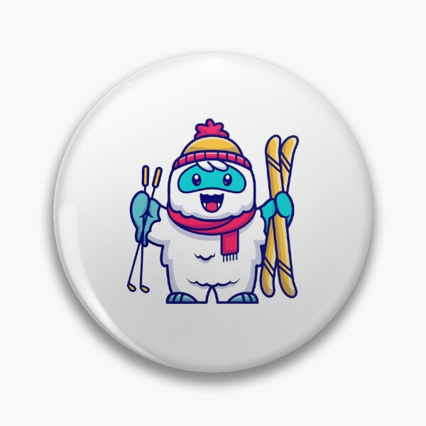 Item preview, Cute Yeti Abominable Snowman with Skis and Scarf designed and sold by mhkhlb.