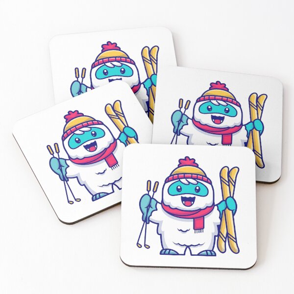 Item preview, Cute Yeti Abominable Snowman with Skis and Scarf designed and sold by mhkhlb.