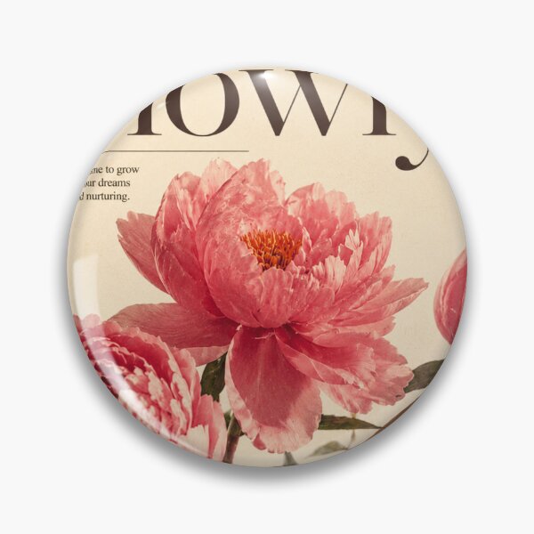 Item preview, Bloom Slowly – Vintage Floral Typography Poster | Pink Peony Editorial Wall Art designed and sold by Watchyyy.