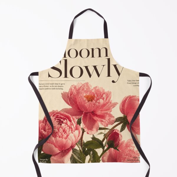 Item preview, Bloom Slowly – Vintage Floral Typography Poster | Pink Peony Editorial Wall Art designed and sold by Watchyyy.