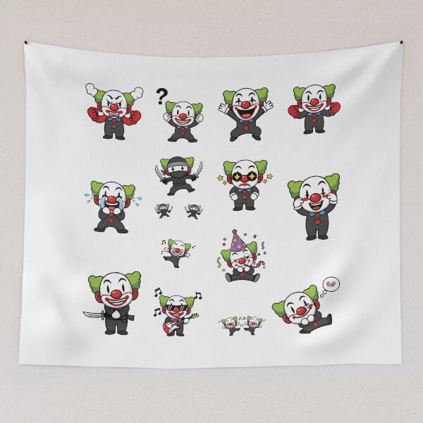 Item preview, Funny Cute Clown Expressions Sticker Pack designed and sold by RamyGallery.