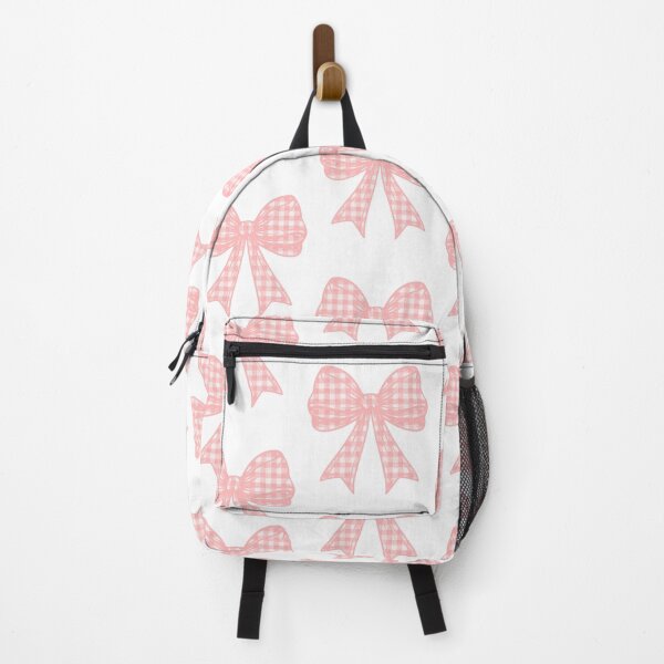 Item preview, Coquette Coral Pink Gingham Bow Aesthetic designed and sold by WillandWent.