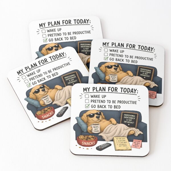 Item preview, My Plan for Today: Go Back to Bed – Funny Lazy Dog Meme Design designed and sold by 1234saad.