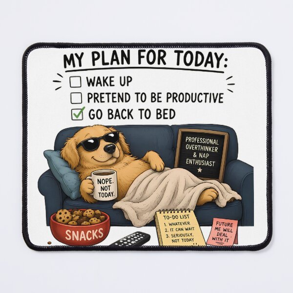 Item preview, My Plan for Today: Go Back to Bed – Funny Lazy Dog Meme Design designed and sold by 1234saad.