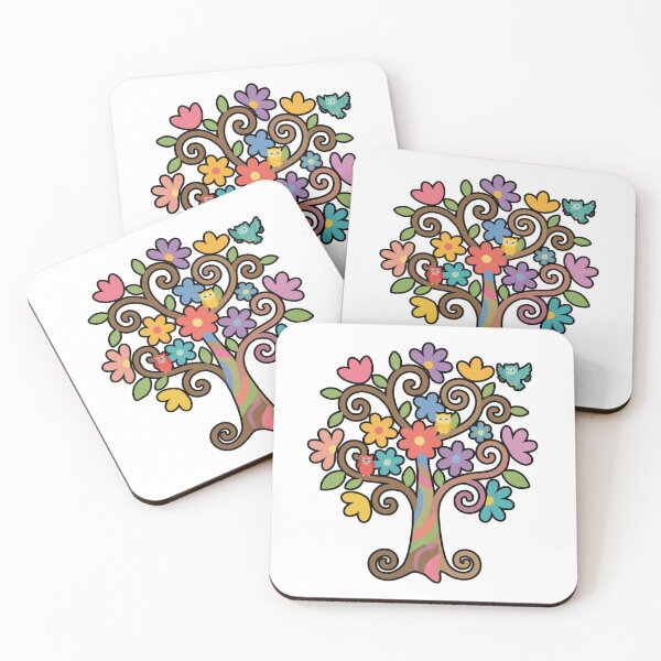 Item preview, Cute Colorful Owl Tree Whimsical Floral Art designed and sold by WillandWent.
