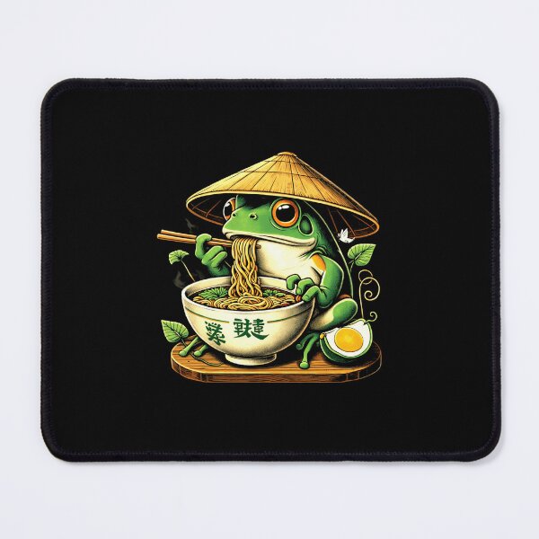 Item preview, Frog Eating Ramen Japanese Noodle Bowl Cute Food Art Meme designed and sold by MiALopezArt.