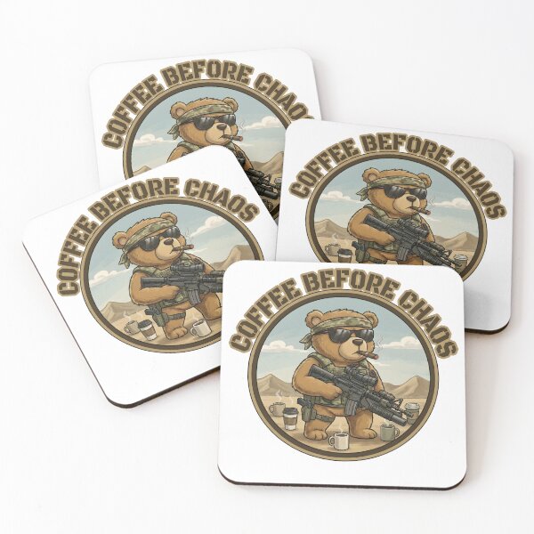 Item preview, Coffee Before Chaos Tactical Teddy Bear designed and sold by AusWarfighters.