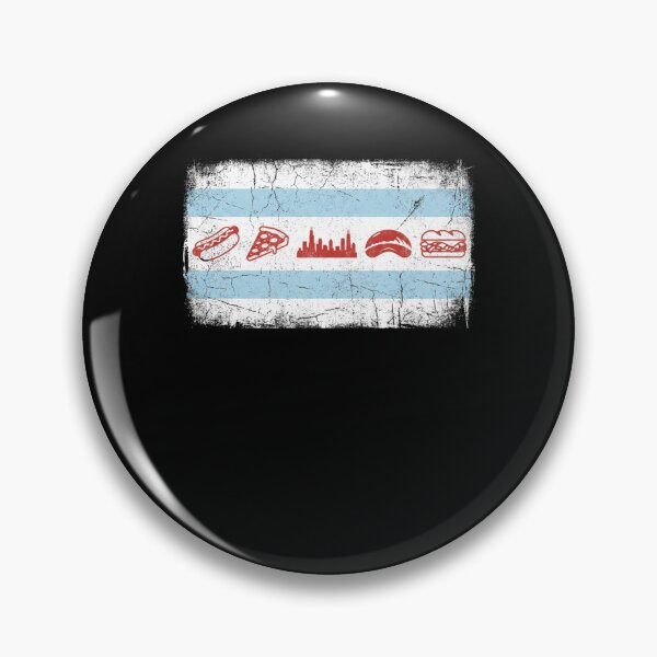Item preview, Distressed Chicago Flag Foodie Skyline designed and sold by snowry.