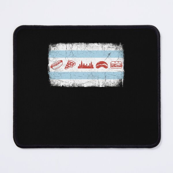 Item preview, Distressed Chicago Flag Foodie Skyline designed and sold by snowry.